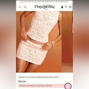 PrettyLittleThing Floral Lace Top in Cream